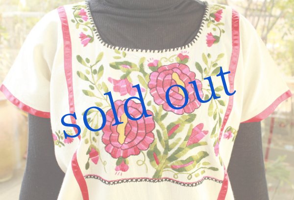 画像5: メキシコ刺繍ウィピルドレス (5)