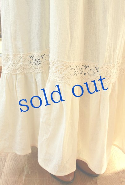 画像4: メキシカン刺繍ガーゼ生地ドレス (4)