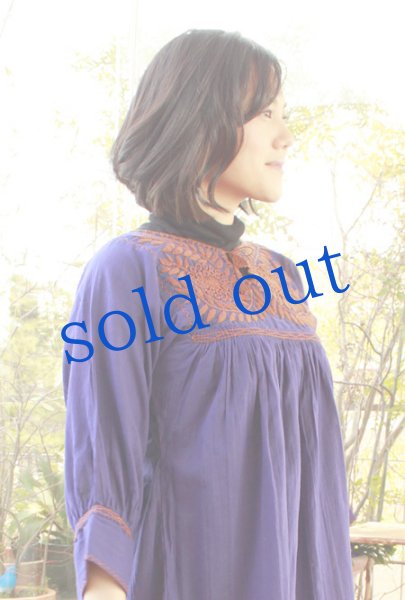 画像3: メキシコ刺繍長そでガーゼ生地ブラウス「チアパス」  (3)