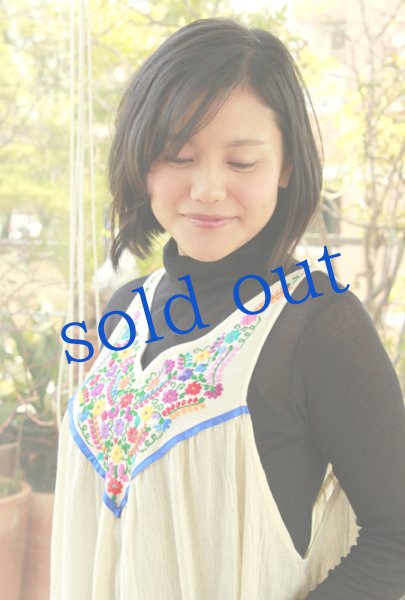 画像3: メキシカン刺繍ガーゼ生地ドレス (3)