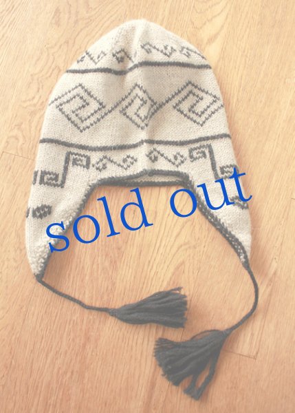 画像5: アルパカ細糸毛糸の手編み帽子 (5)