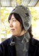 画像2: アルパカ細糸毛糸の手編み帽子 (2)