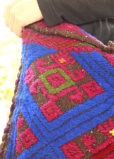 画像3: 手つむぎ・手織りウールの刺繍バッグ
