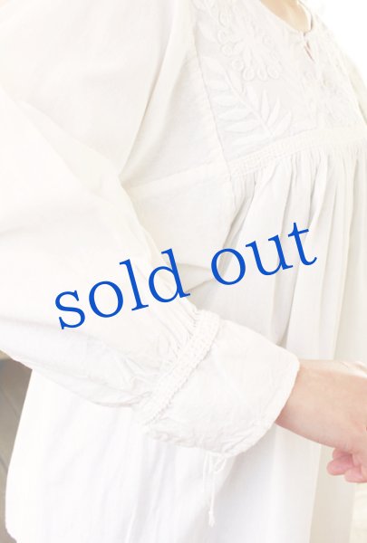 画像4: メキシコ刺繍長そでブラウス「チアパス」  (4)