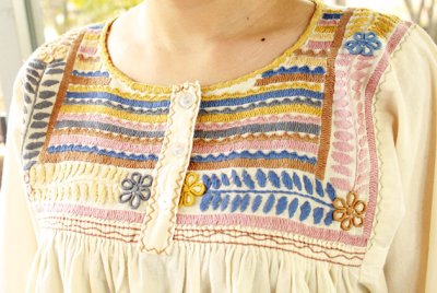 画像3: メキシコ刺繍長そでブラウス「チアパス」