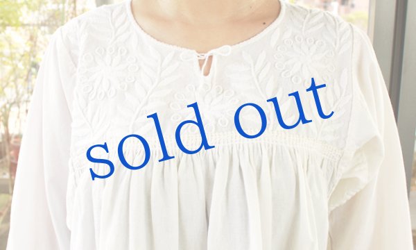 画像5: メキシコ刺繍長そでブラウス「チアパス」  (5)