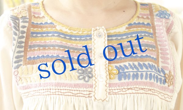 画像5: メキシコ刺繍長そでブラウス「チアパス」 (5)