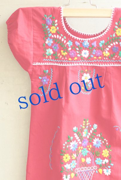 画像2: メキシコ刺繍のワンピース  (2)