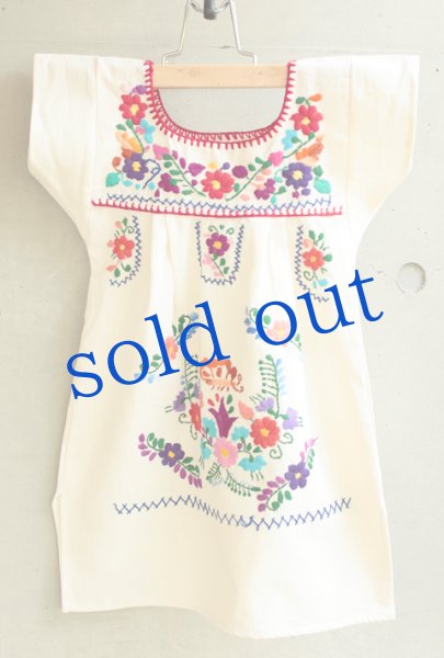 画像2: メキシコ刺繍のワンピース (2)