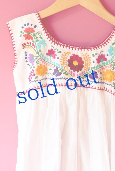 画像2: メキシコ刺繍のワンピース　 (2)