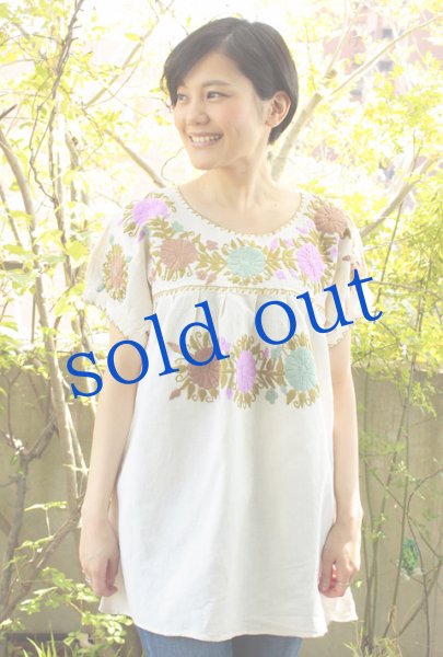 画像2: メキシコ刺繍ブラウス「チアパス」  (2)