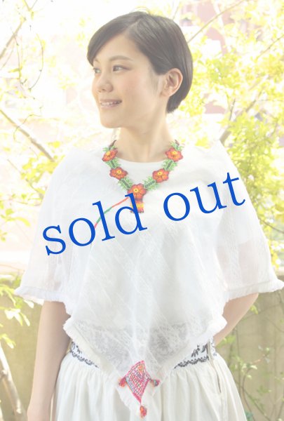 画像2: プエブラ州の縫い取り織ポンチョショール (2)