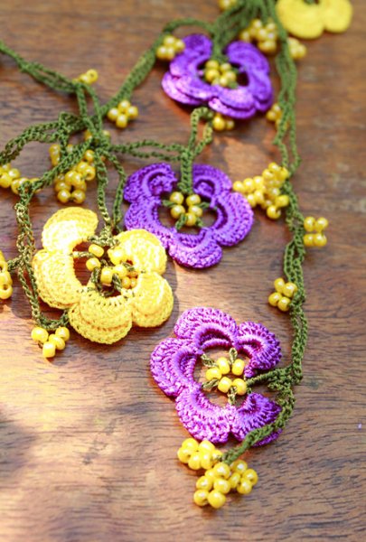 画像2: トルコの手編みレースオヤのネックレス (2)