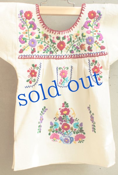 画像2: メキシコ刺繍のワンピース (2)