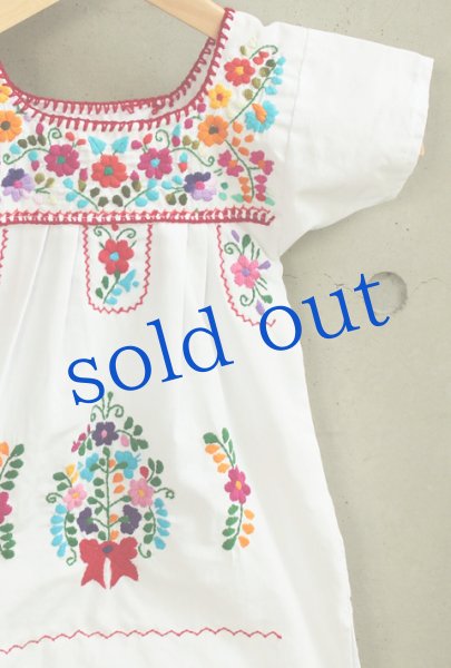 画像2: メキシコ刺繍のワンピース　 (2)
