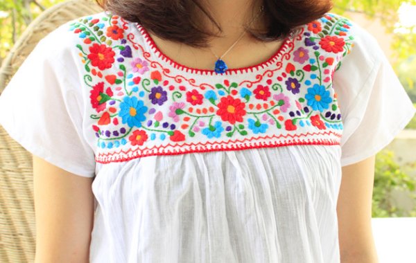 画像5: ガーゼ生地のメキシカントップス (5)
