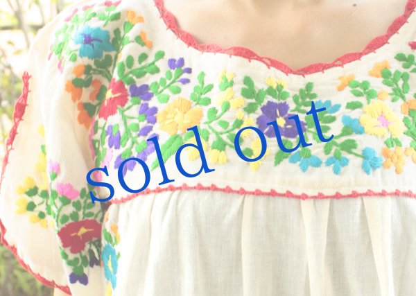 画像4: ガーゼ刺繍のチュニックワンピース　 (4)