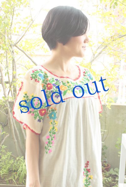 画像3: ガーゼ刺繍のチュニックワンピース　 (3)