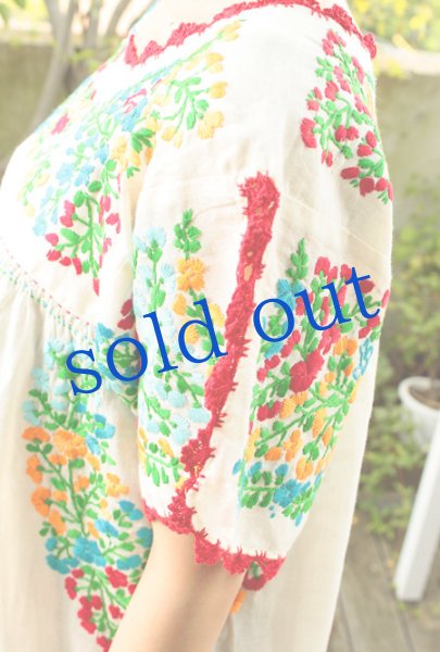 画像4: ガーゼ刺繍のチュニックワンピース　 (4)