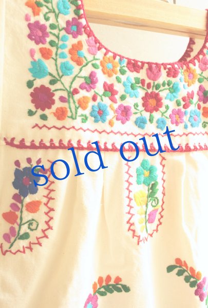 画像2: メキシコ刺繍のワンピース　 (2)