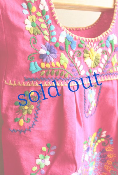 画像2: メキシコ刺繍のワンピース (2)