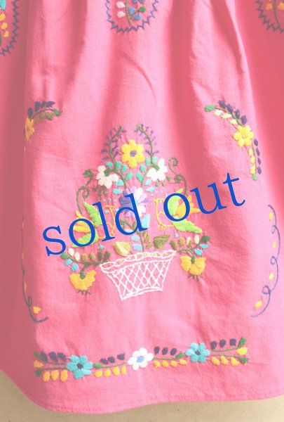 画像3: メキシコ刺繍のチュニックワンピース  (3)
