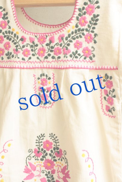画像2: メキシコ刺繍のワンピース  (2)