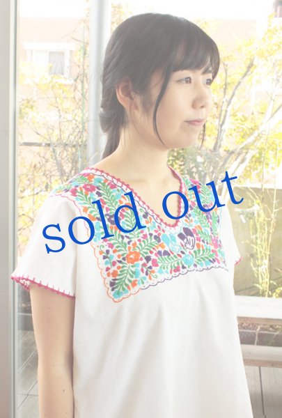 画像3: 小鳥オアハカ刺繍ウイピルトップス (3)