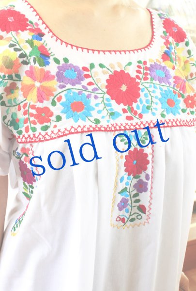 画像3: 定番メキシコ刺繍ワンピース (3)