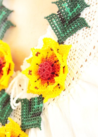 画像3: ウィチョルビーズの花ネックレス　