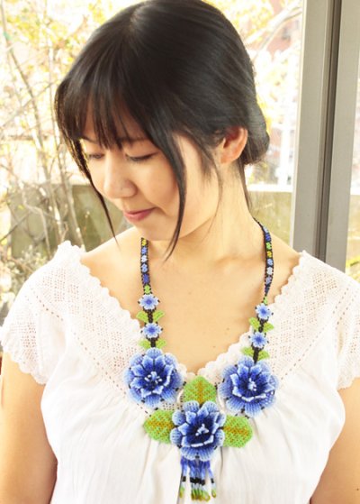 画像3: ウィチョルビーズの花ネックレス　