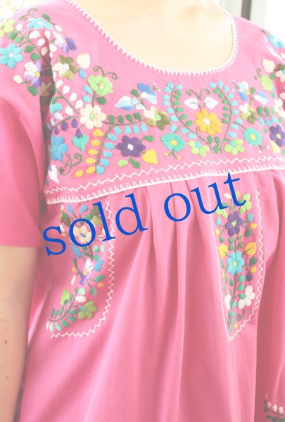 画像2: 定番メキシコ刺繍ワンピース (2)