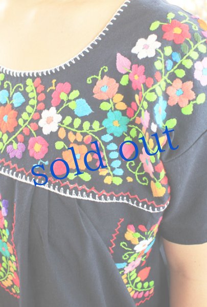 画像4: 定番メキシコ刺繍チュニックワンピース　 (4)