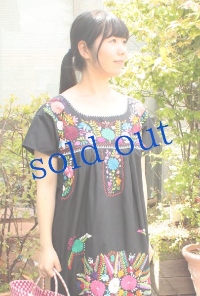 画像3: 定番メキシコ刺繍チュニックワンピース (3)