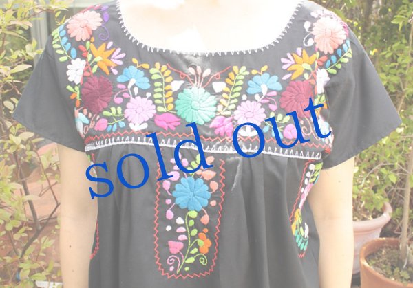 画像5: 定番メキシコ刺繍チュニックワンピース (5)