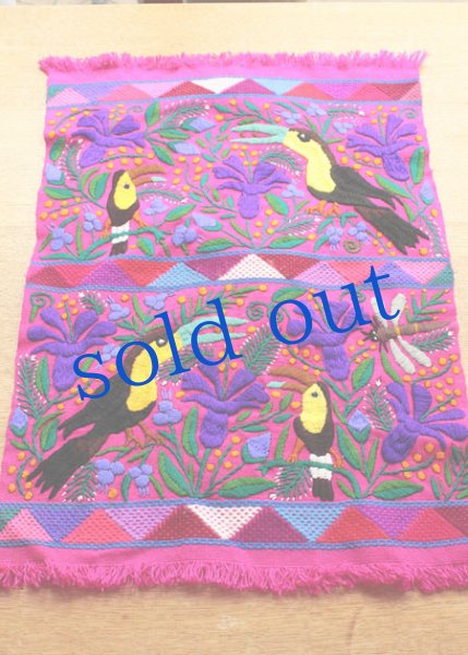 画像2: チアパス手織りと刺繍のタペストリー絵 (2)