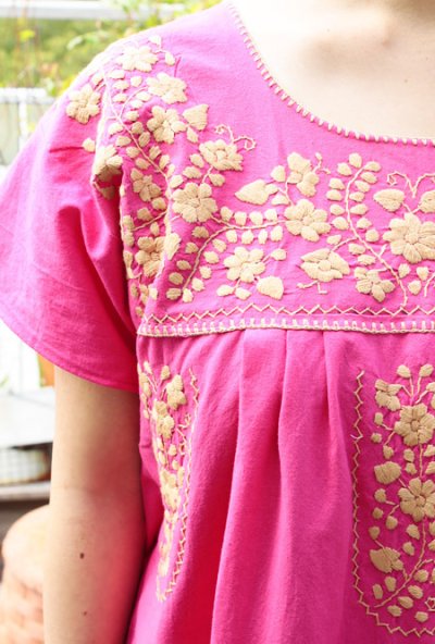 画像2: 定番メキシコ刺繍ワンピース　