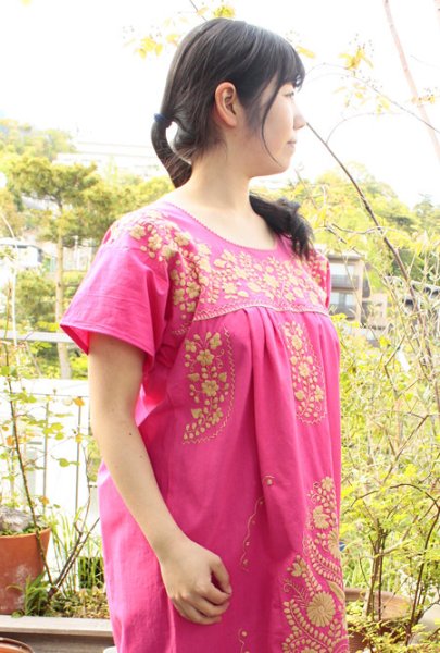 画像3: 定番メキシコ刺繍ワンピース　 (3)