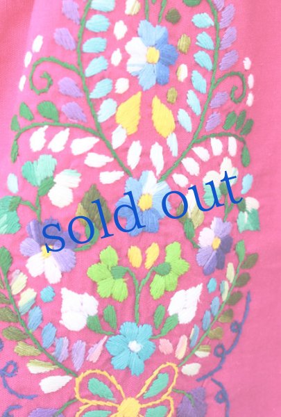 画像4: メキシコ刺繍のチュニックワンピース　 (4)