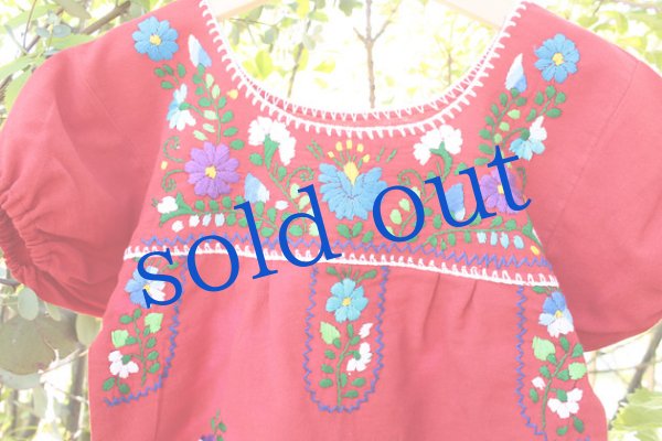 画像5: 孔雀柄メキシコ刺繍のチュニック (5)