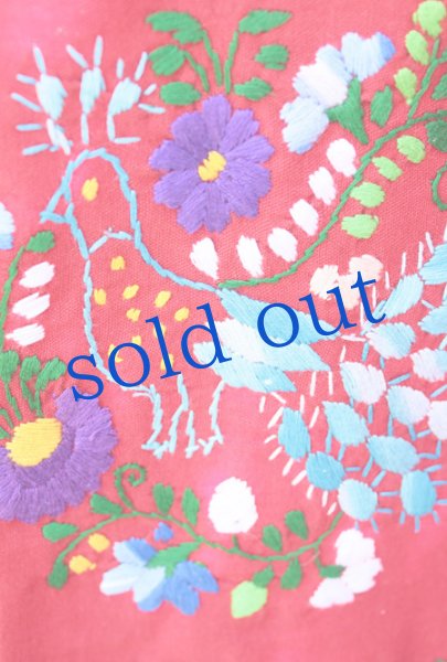 画像4: 孔雀柄メキシコ刺繍のチュニック (4)