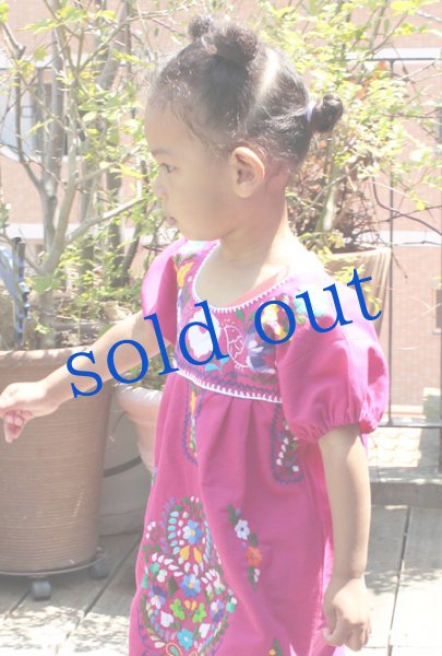 画像3: メキシコ刺繍のチュニックワンピース　 (3)