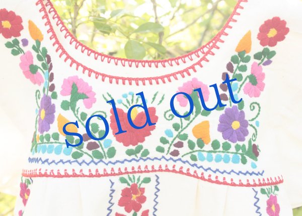 画像5: メキシコ刺繍のチュニック孔雀 (5)