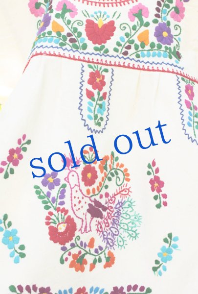 画像3: メキシコ刺繍のチュニック孔雀 (3)