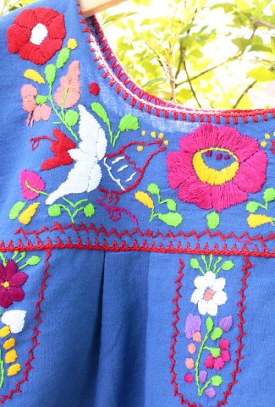 画像2: メキシコ刺繍のチュニックワンピース　
