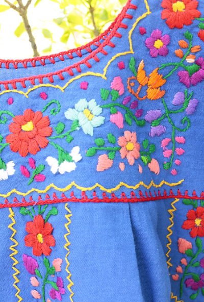 画像2: メキシコ刺繍のワンピース　