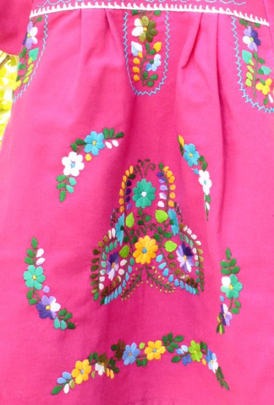 画像2: メキシコ刺繍のチュニックワンピース
