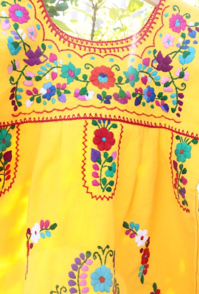 画像2: メキシコ刺繍のチュニックワンピース