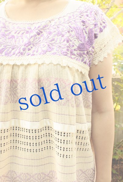 画像2: オアハカ刺繍の織生地ワンピース (2)