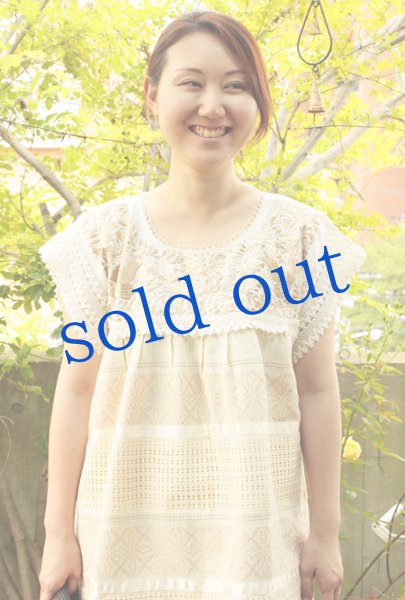 画像3: オアハカ刺繍の織生地ワンピース　 (3)